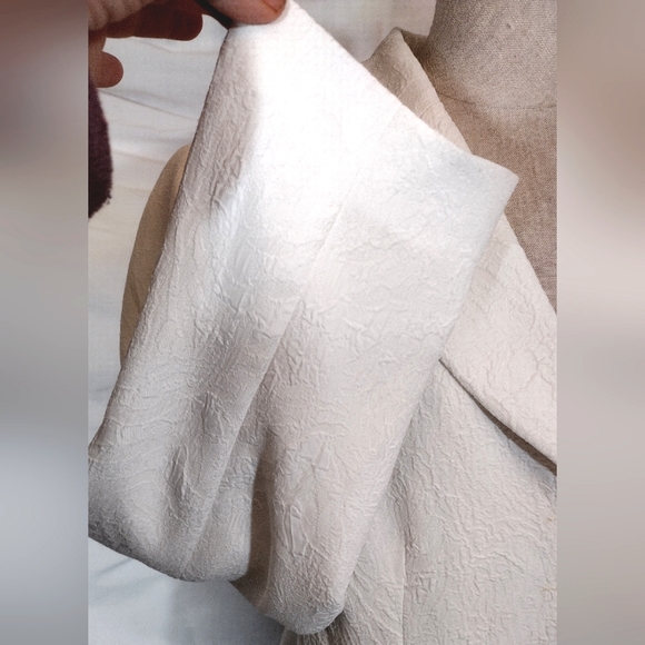 Black Tie white blazer ButtonUp jacket, textured pattern, spread collar, 16P - Picture 8 of 13